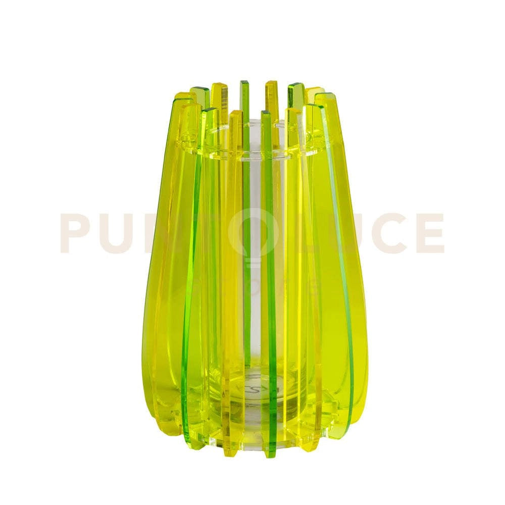 VASO GRANDE IRIDE IN VETRO TRASPARENTE E CRISTALLO ACRILICO COLORE VERDE