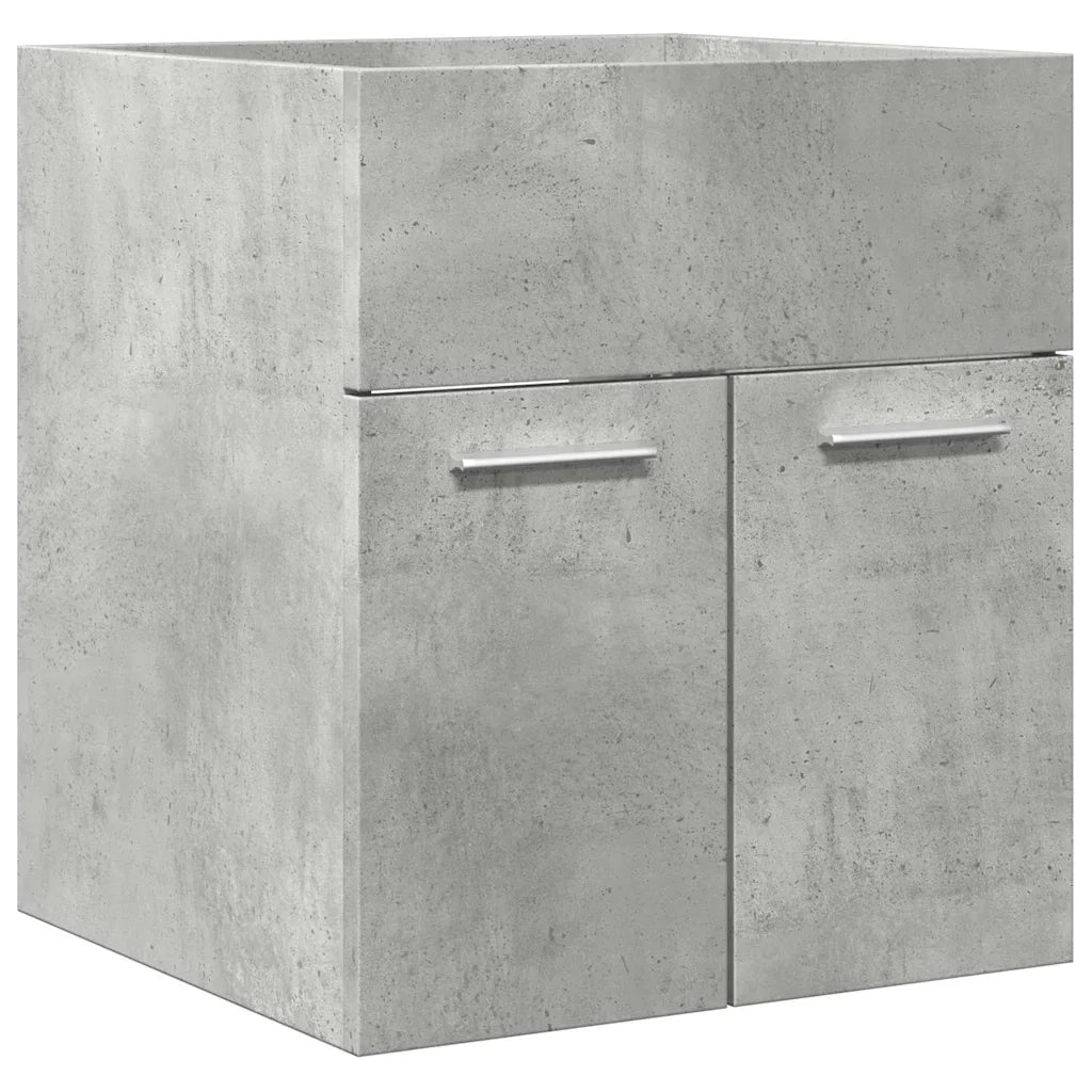 Set Mobili da Bagno 2 pz Grigio Cemento in Legno Multistrato 856368