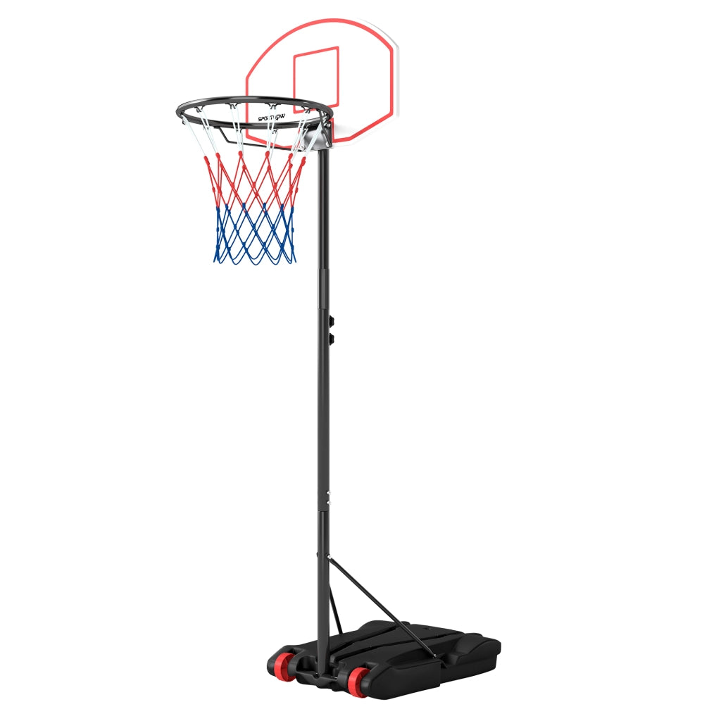 Canestro da Basket con Bersaglio per Freccette ¨C Xylo ¨C Altezza Regolabile Base Riempibile con Ruote 74x55x210-247 cm Nero