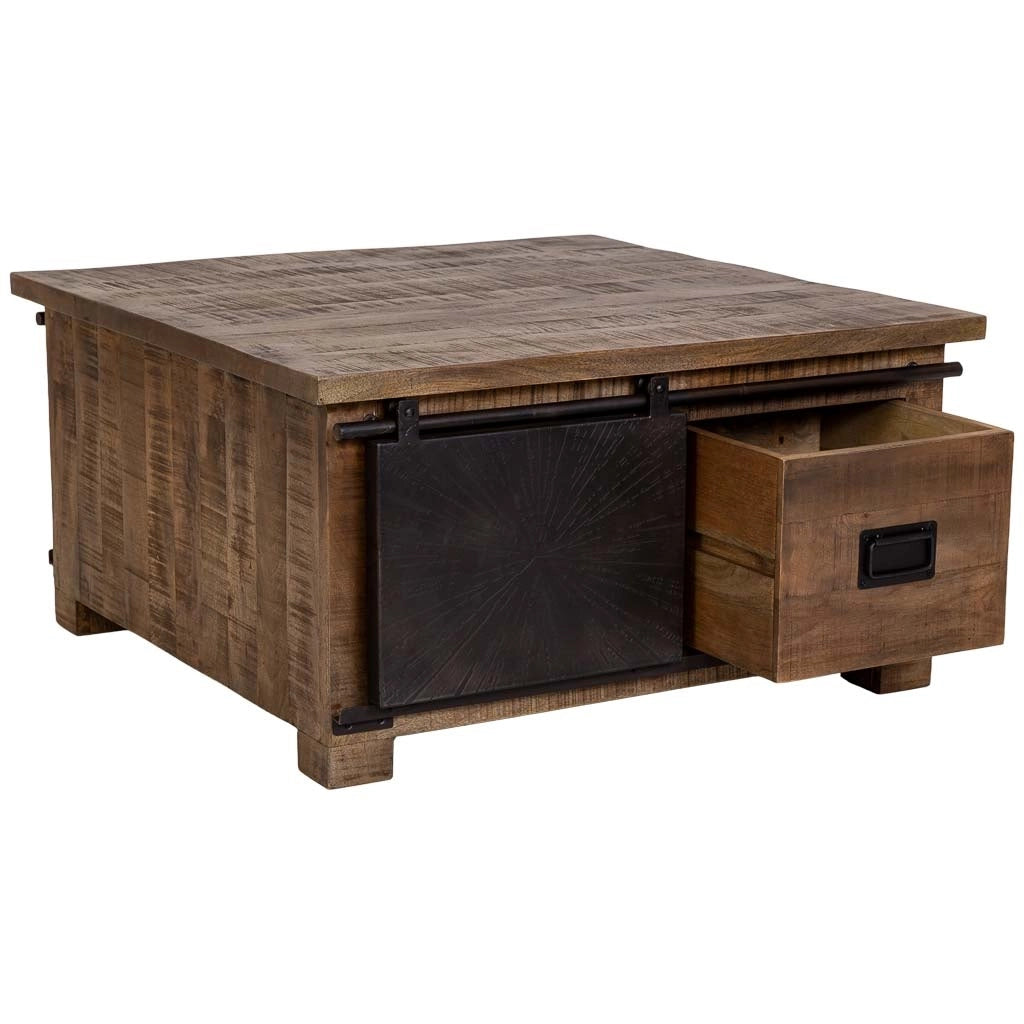 Tavolino da caffè in legno marrone 90x90x46h cm