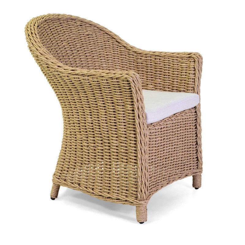Poltrona polyrattan Oakland naturale con cuscino cm 63x69h82