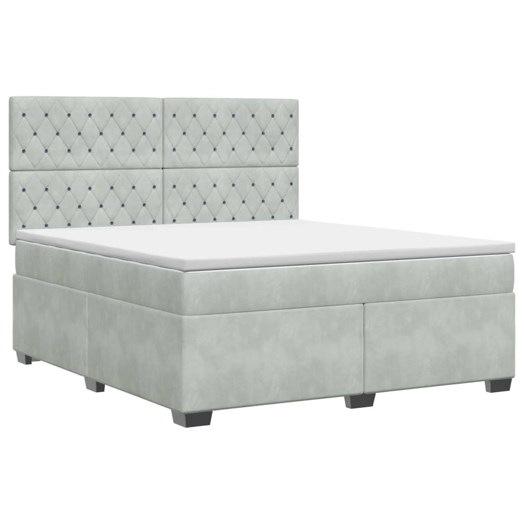 Letto box spring con materasso Grigio Chiaro 140 x 190 cm 3453632