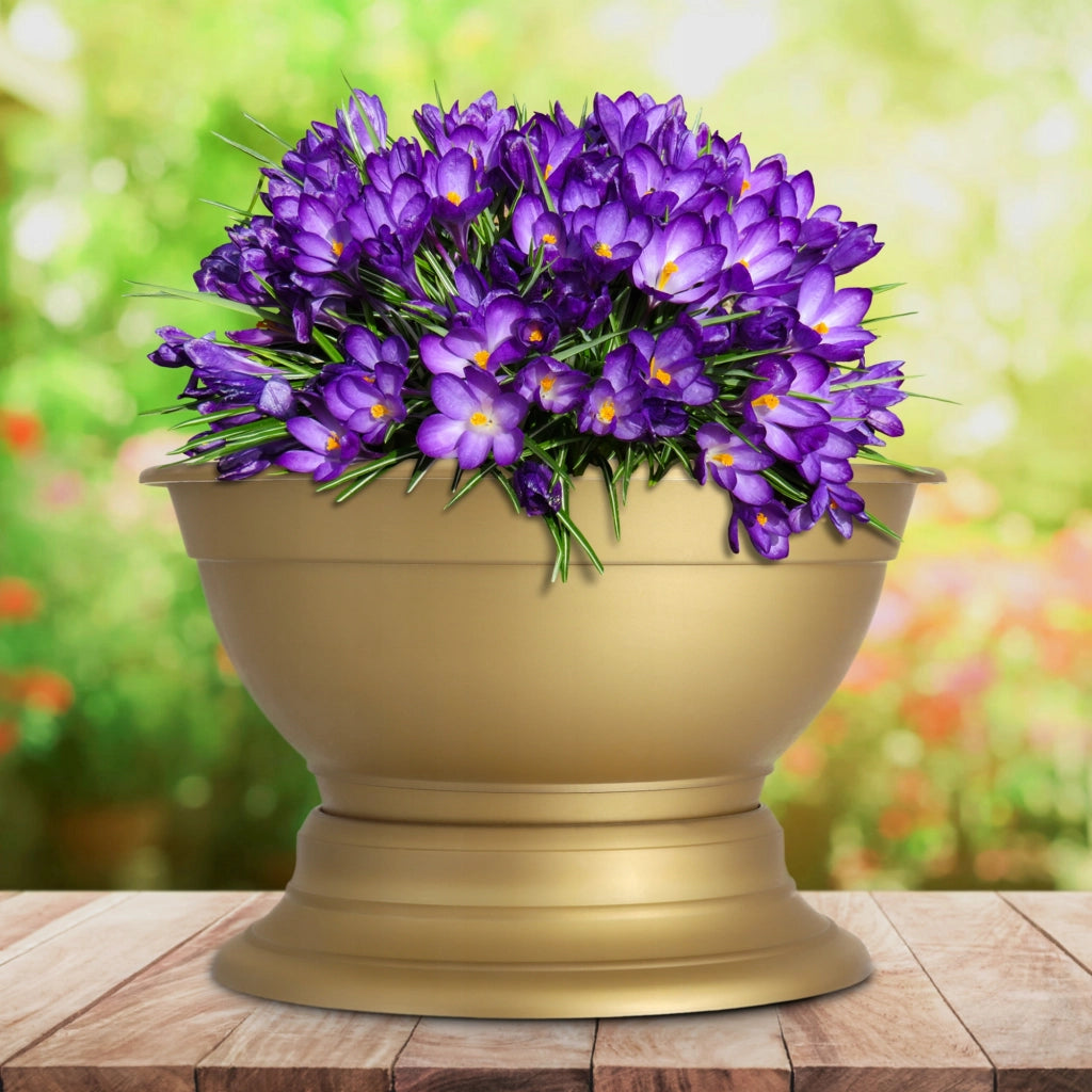 Vaso da fiori KADAX per lapide da cimitero, con coperchio in plastica, 22 cm.