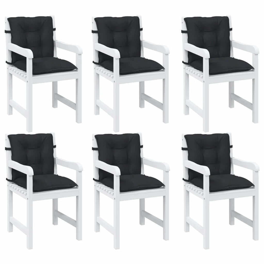 Set di Cuscini per Sedia Bassa 6 pcs Melange Nero 4002402