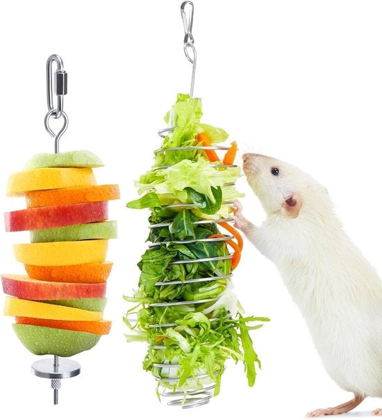 Accessori per gabbia - Giocattoli per roditori - 2 pezzi - Giocattoli alimentari per verdure/frutta - Giocattoli interattivi - Giocattoli per roditori - Accessori per gabbia - Stimolazione mentale - Giocattoli per roditori