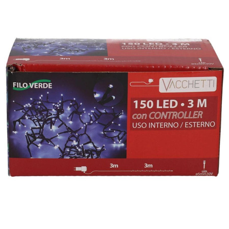 Set di 2 Luce filo 150 led multicolore controller cm 300 al. fissa uso esterno