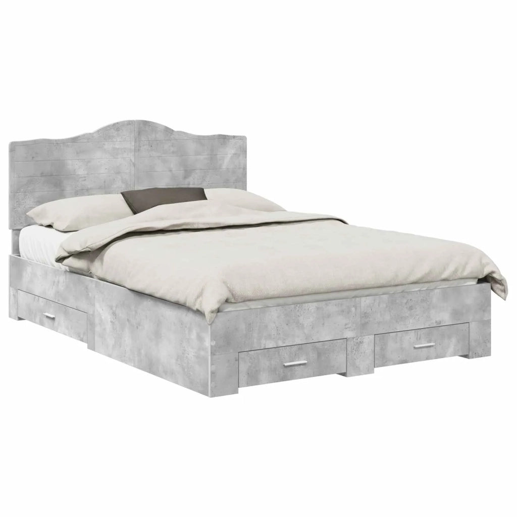 Struttura del letto con testiera Grigio cemento 140 x 200 cm 3413597