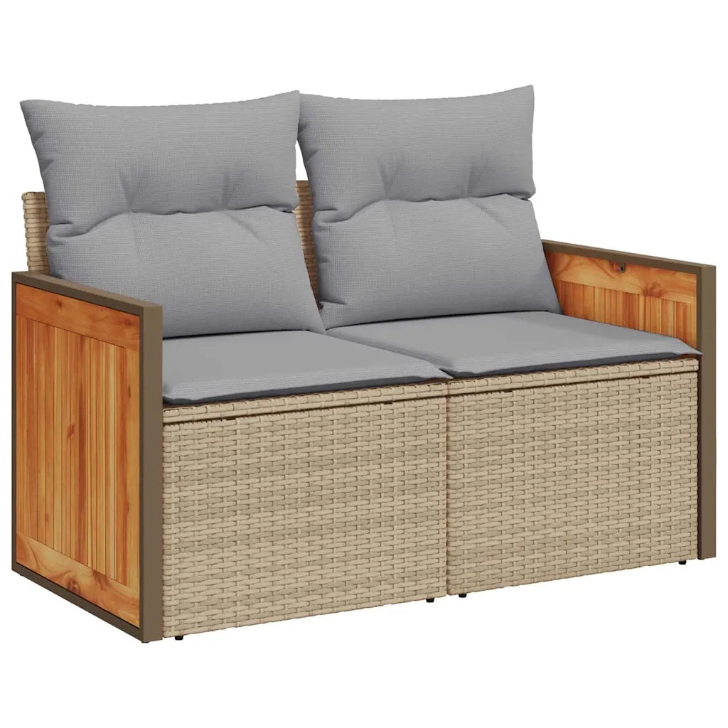 Set Divano da Giardino con cuscino 12 pcs Beige e Grigio Chiaro