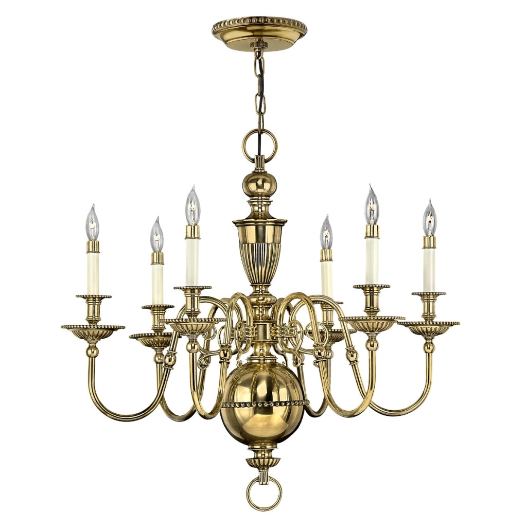 Lampadario Cambridge ottone ossidato 6xE14 Hinkley