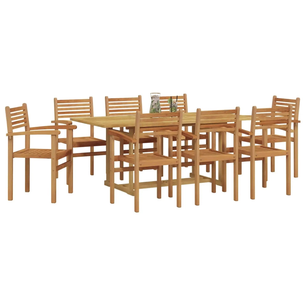 Set da Pranzo per Giardino 9 pcs Marrone Legno di teak solido 3375779