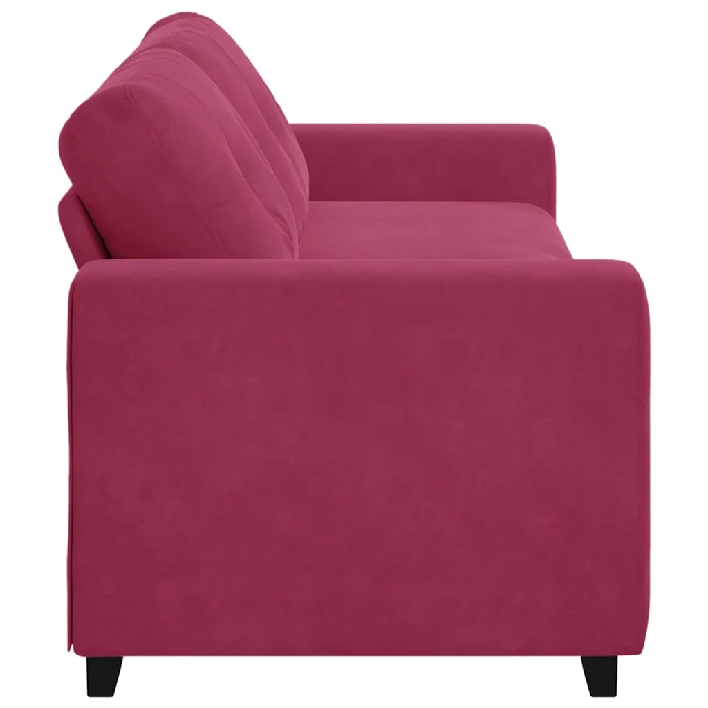 Divano 3-Persone con cuscino Rosso vino Velluto 4105138