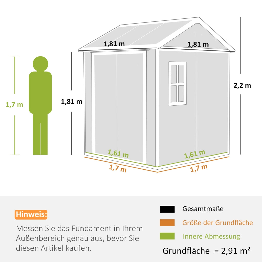 Casetta da Giardino ¨C Minimal ¨C Plastica Grigio 123x89x120