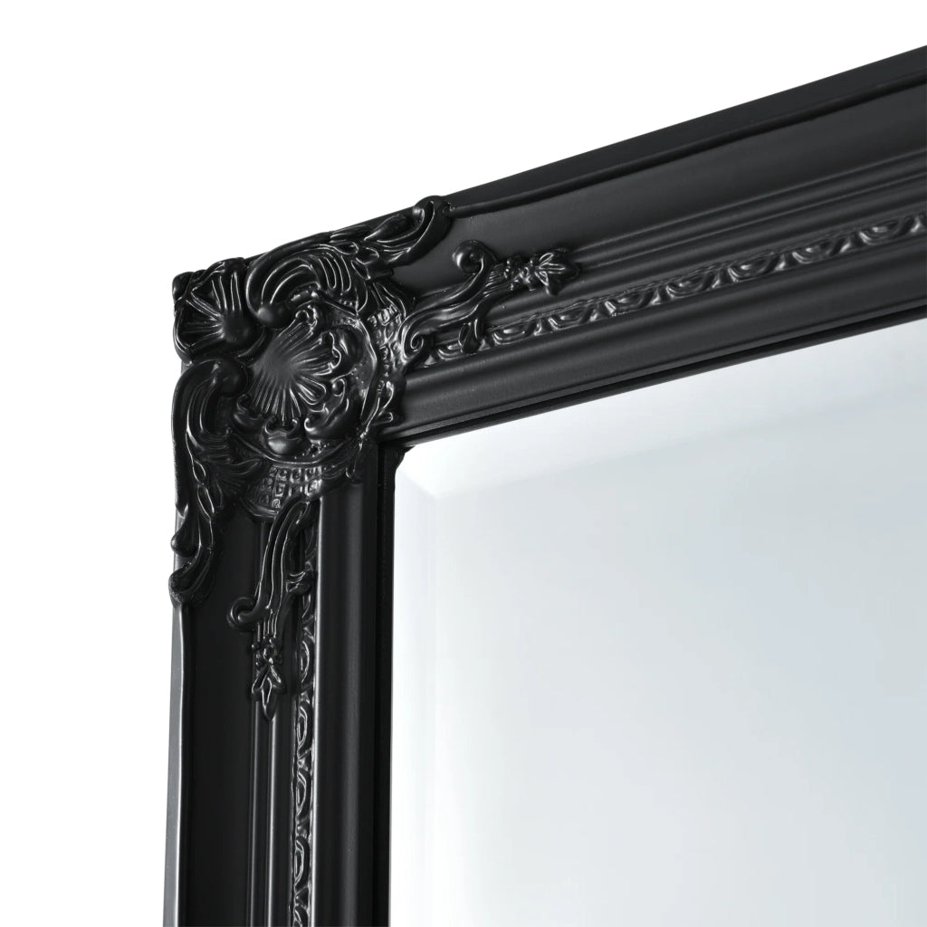 Specchio da parete 132 x 42 x 3,5 cm nero 03_0007910