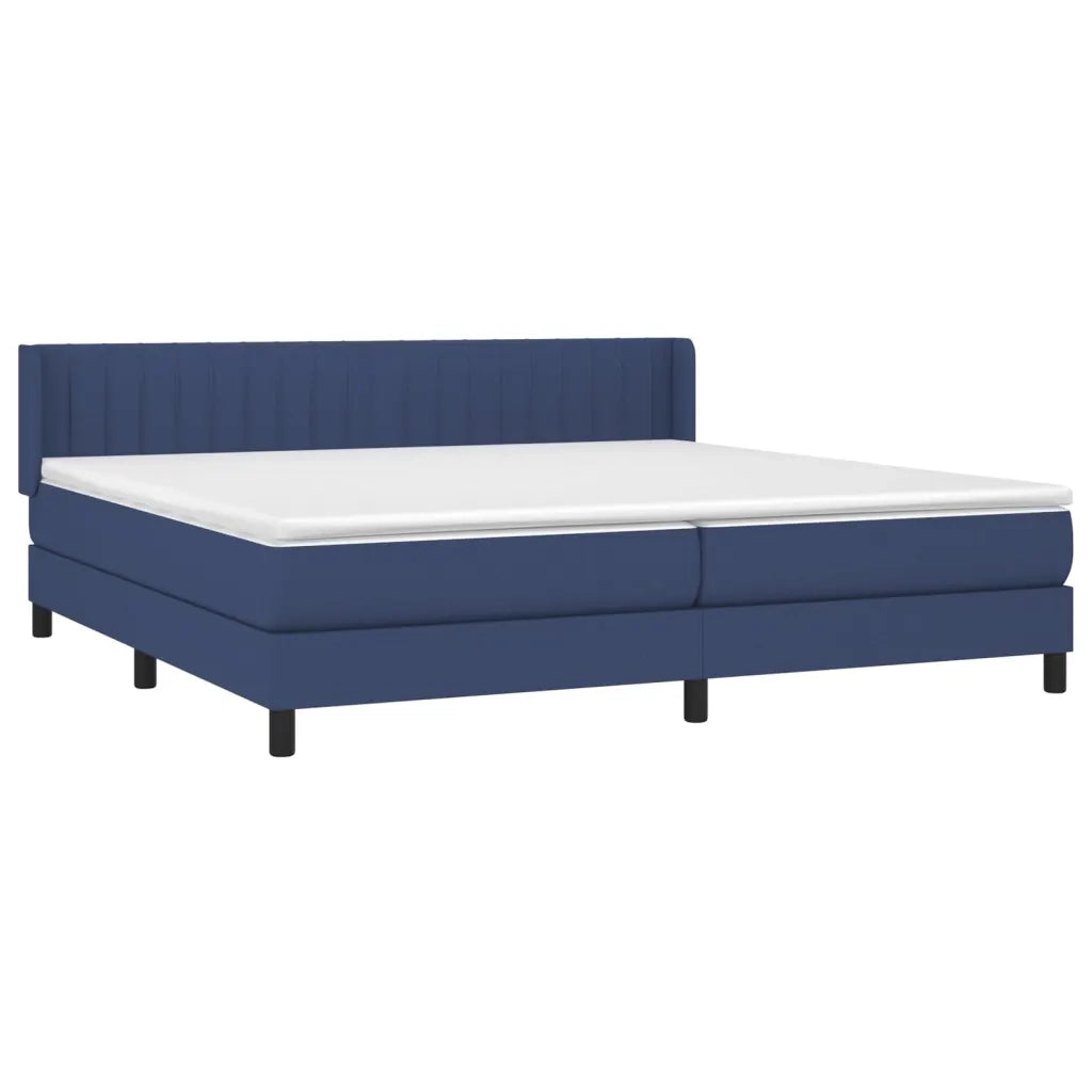 Giroletto a Molle con Materasso Blu 200x200 cm in Tessuto