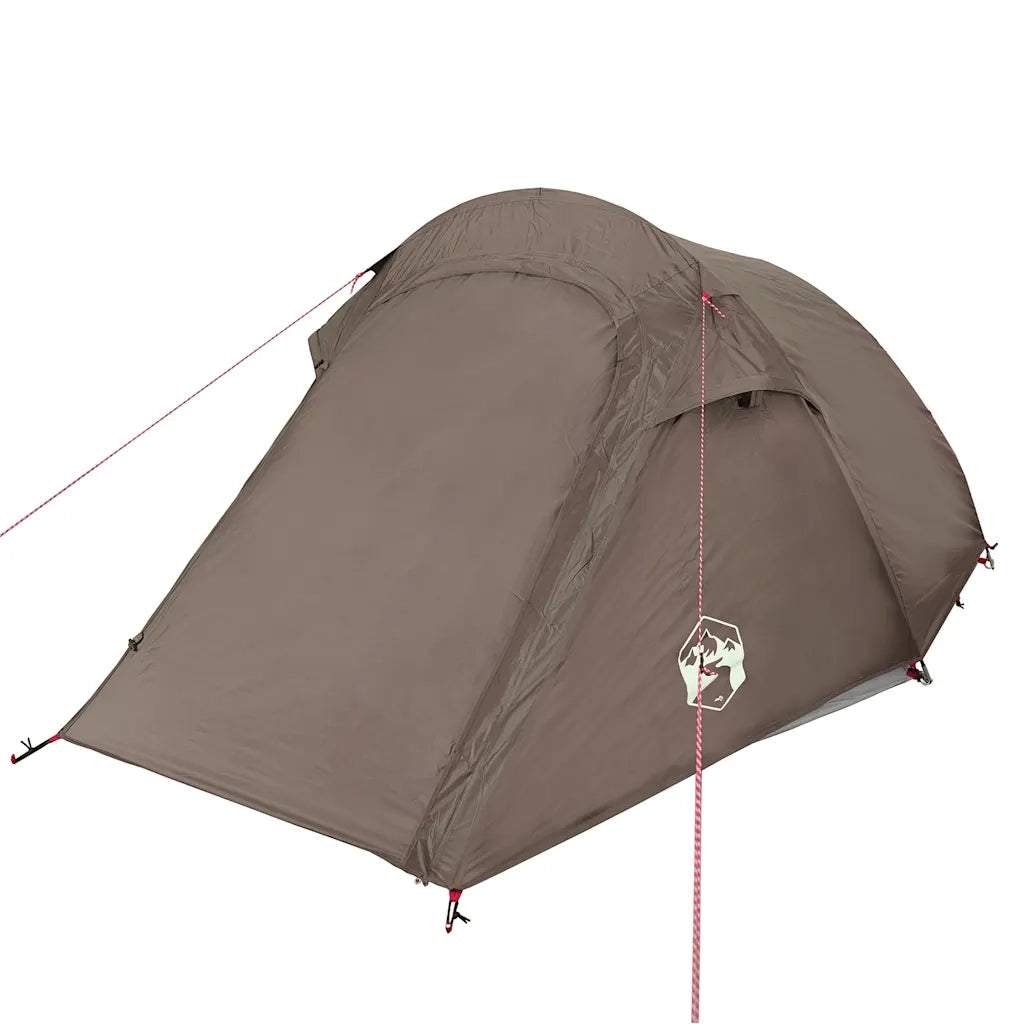 Tenda da Campeggio a Tunnel per 2 Persone Marrone Impermeabile 4009631
