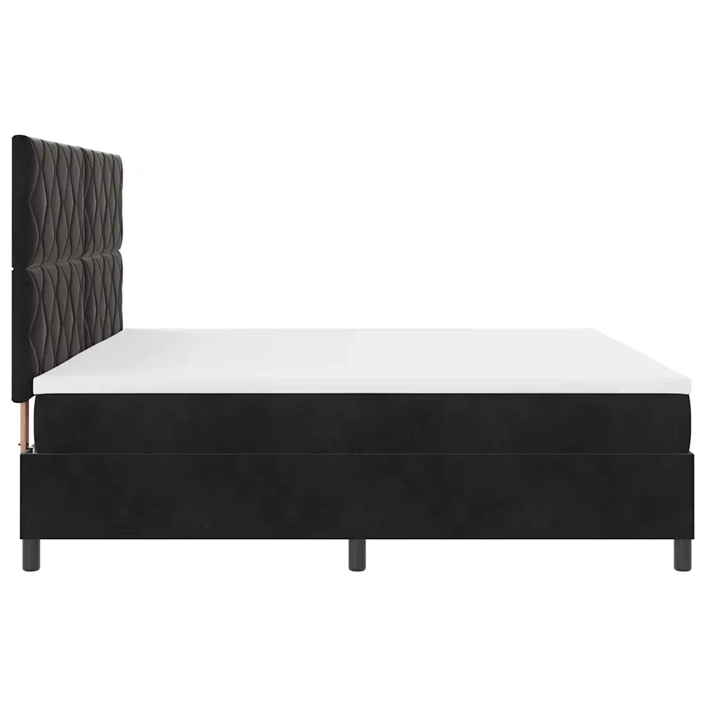 Letto a molle con materasso Nero 200 x 200 cm Velluto 3339922