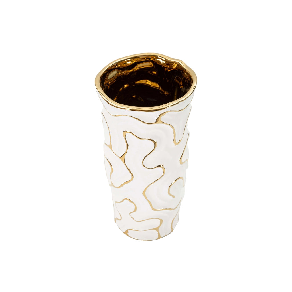 Banisilo, Vaso Colore Struttura oro, Bianco