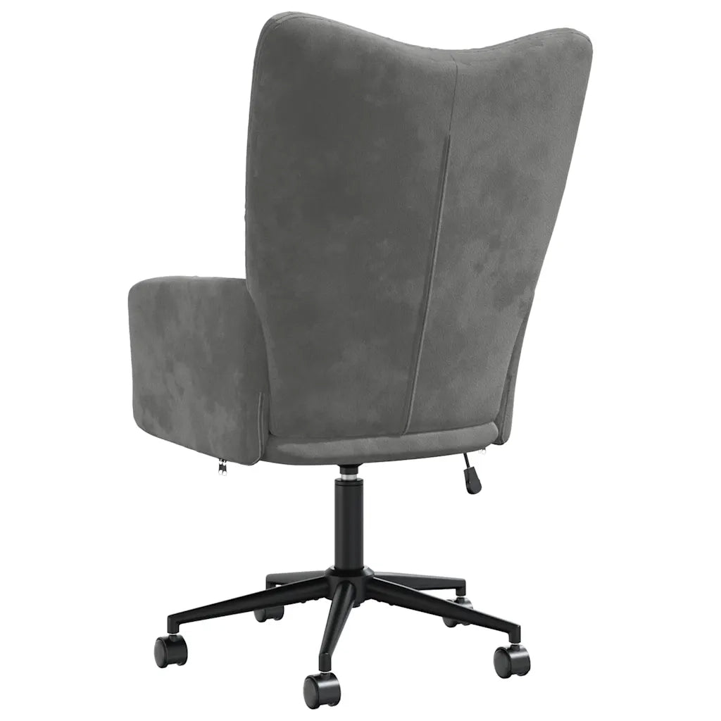 Poltrona | Sedia Relax Grigio Scuro in Velluto