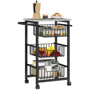 Carrello da cucina 3 livelli ¨C Minimal ¨C acciaio, ruote