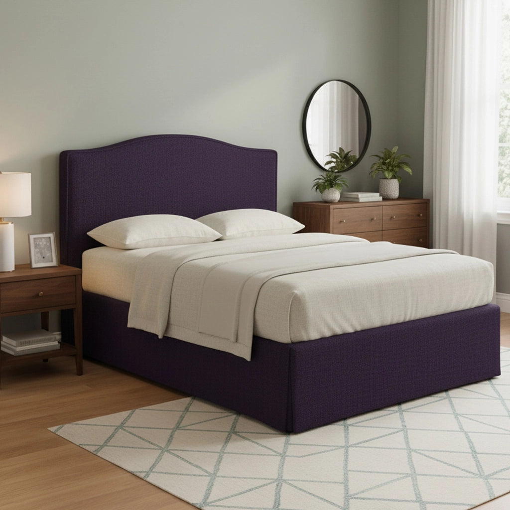 Morley, Letto Matrimoniale Sfoderabile Made in Italy, Viola