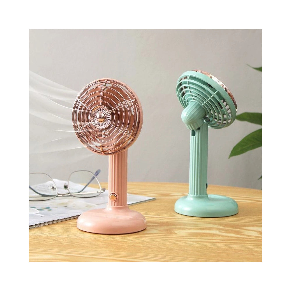 Trade Shop - Mini Ventilatore Ricaricabile Usb Portatile Pieghevole Per Casa Ufficio Estate -