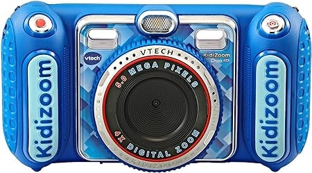 VTech Kidizoom Duo DX Blu, Macchina Fotografica per Bambini con +75 Filtri, Foto e Video, Doppia Fotocamera Anteriore e