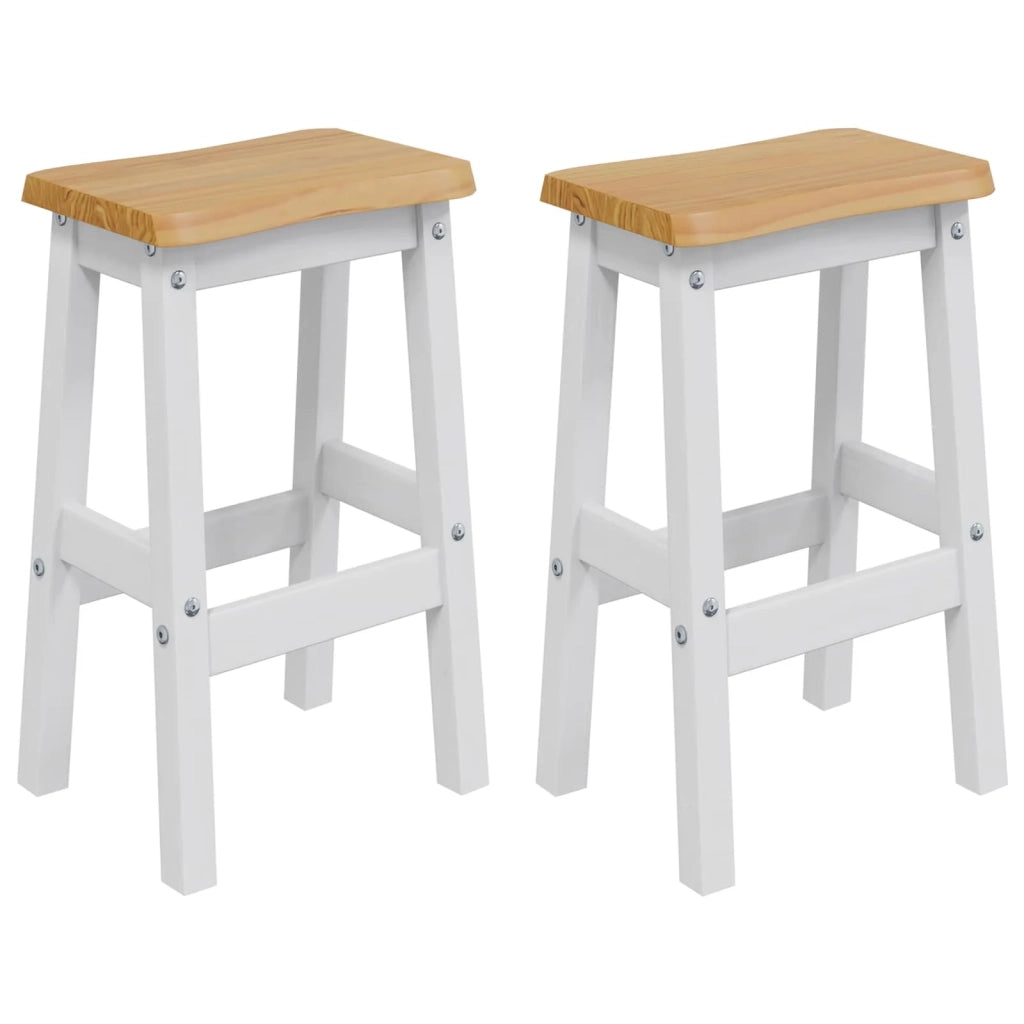 VidaXL Sgabello da Bar Alto EKAI 2 pcs Bianco 40 x 29 x 63 cm 42037016