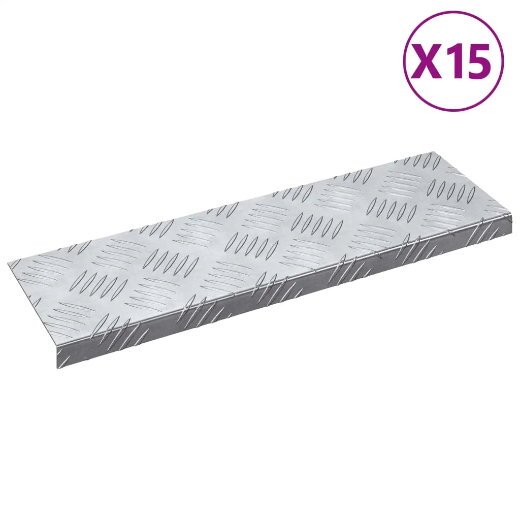 Gradini per Scale 15 pcs Argento 60 x 18 x 2,5 cm Alluminio 4104234