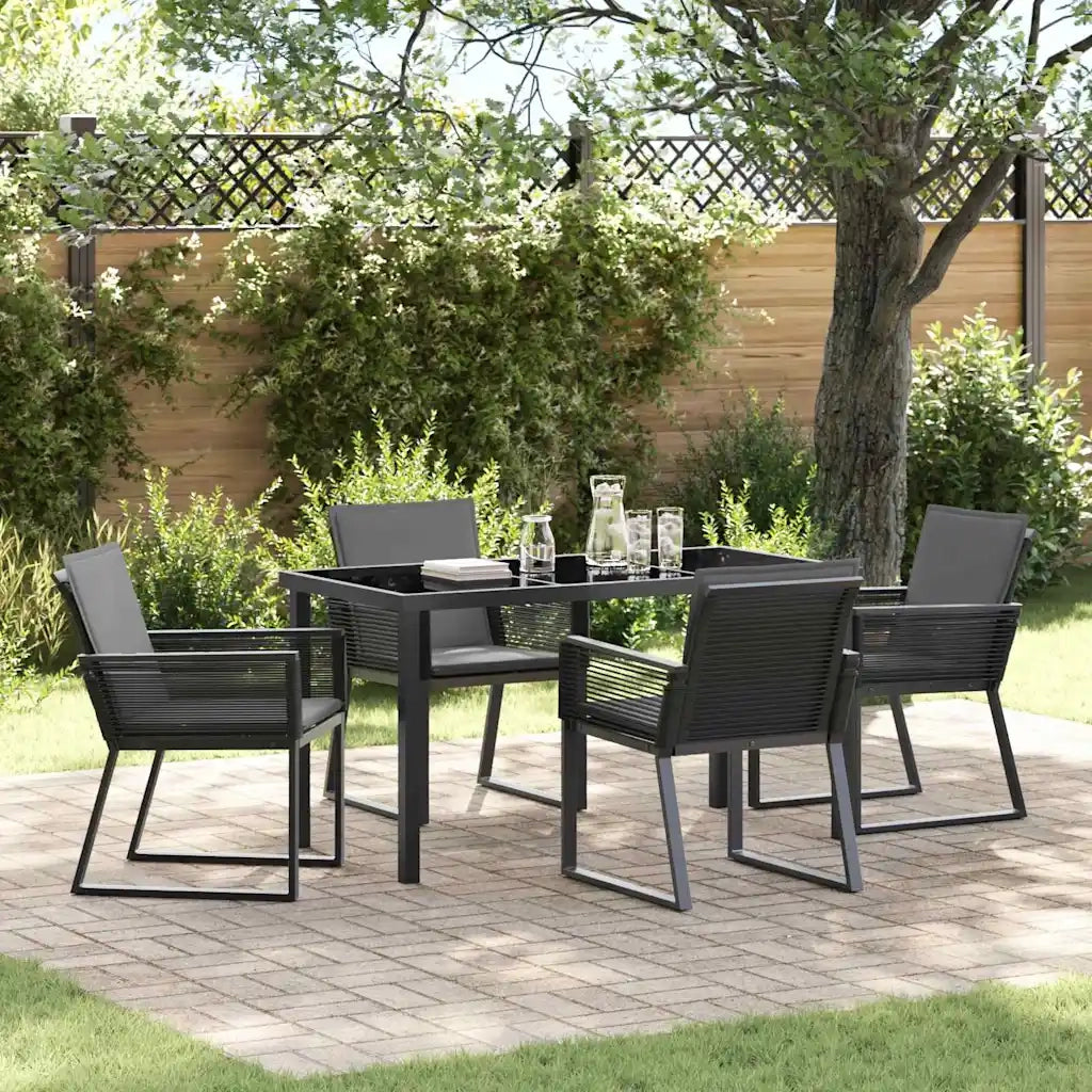 Set da Pranzo per Giardino 5 pcs Nero 3379319