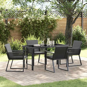 Set da Pranzo per Giardino 5 pcs Nero 3379319