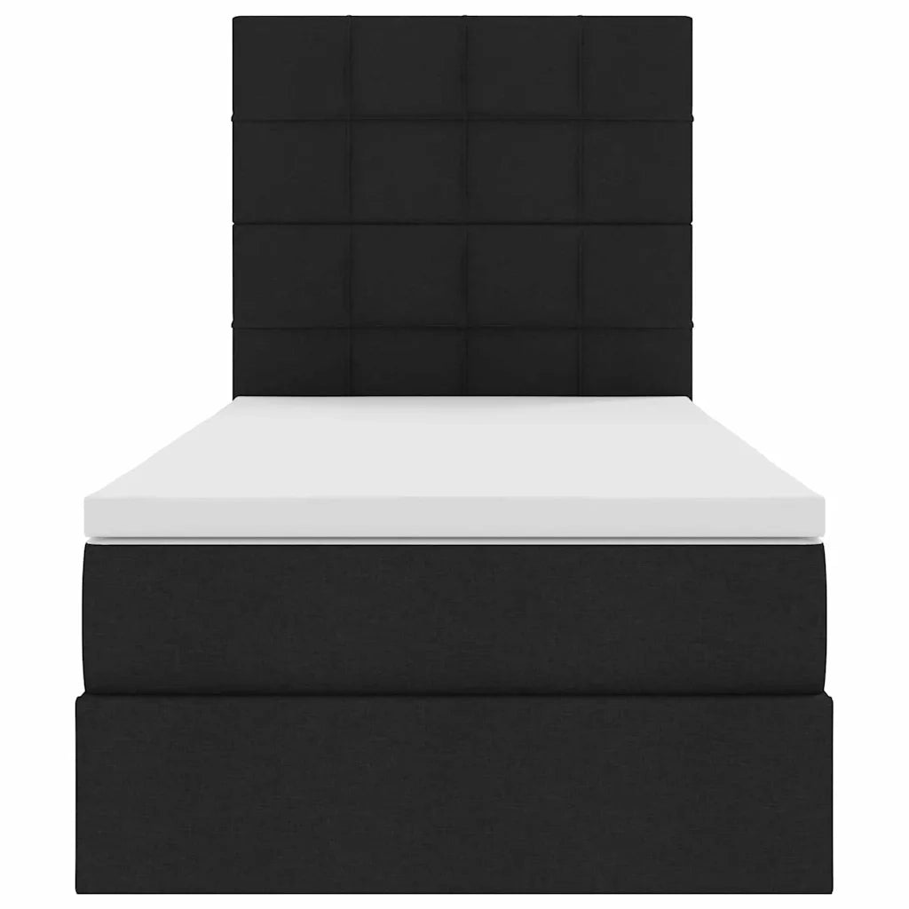 Letto con contenitore e LED con led Nero 90 x 200 cm Poliestere