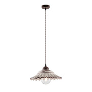 Lampadario Rustico Palma 1 Luce Bianco LuceArt Classic