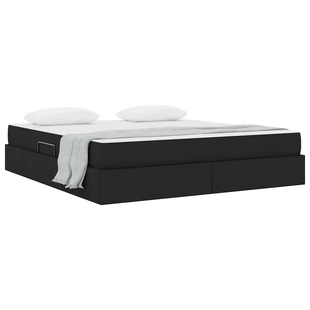 Letto con contenitore e materasso Nero 180 x 200 cm Poliestere 3399678