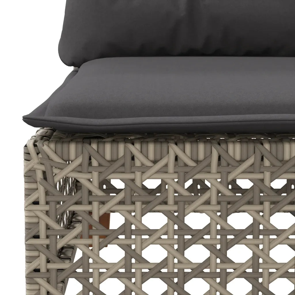 Set Divano da Giardino 9 pz con Cuscini Grigio in Polyrattan 3261897