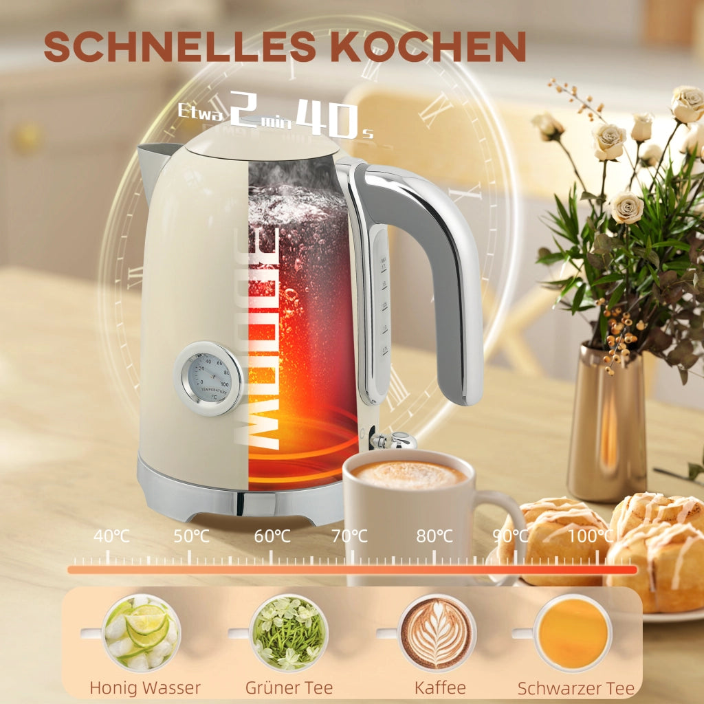Set Bollitore e Tostapane ¨C Minimal ¨C 2200W, 7 livelli, crema