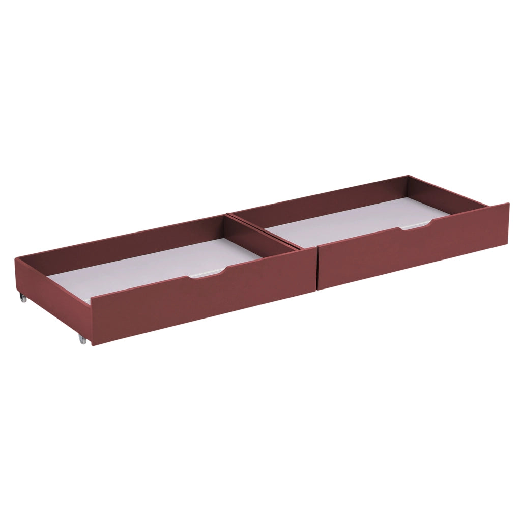Set di 2 cassetti contenitori in terracotta per letto