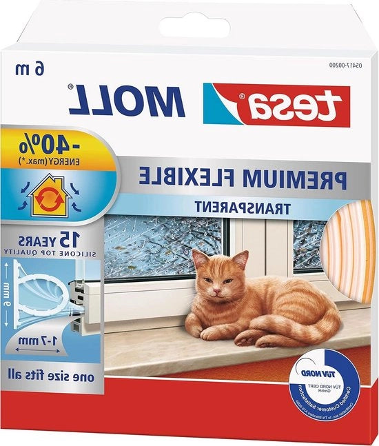 Afdichting premium flexibile siliconica trasparente - isolare spaccature finestre porte - 6 m (2 x 3 m) - 9 mm - 7 mm