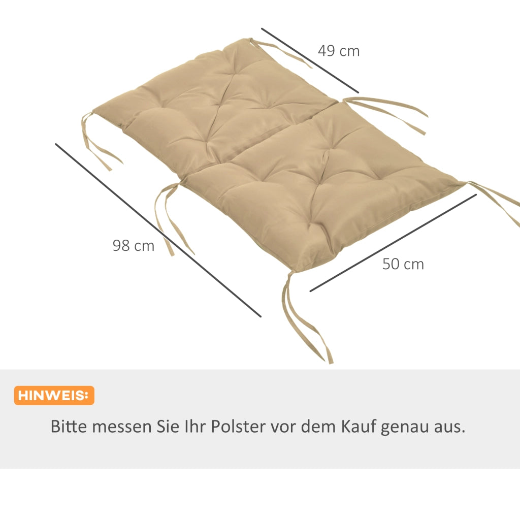 Set 2 Cuscini per Sedia ¨C Xylo ¨C Tessuto Khaki 98x50 cm con Lacci