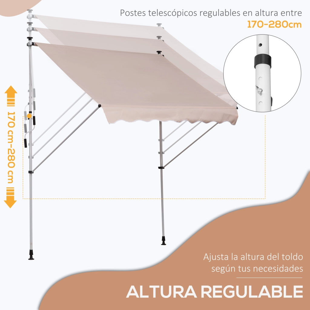 Toldo Retrattile Manuale ¨C Minimal ¨C Beige 200x150 cm