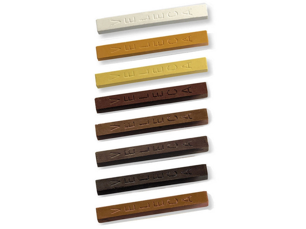12pz bastoncino cera per legno  noce medio cod:ferx.vit40703