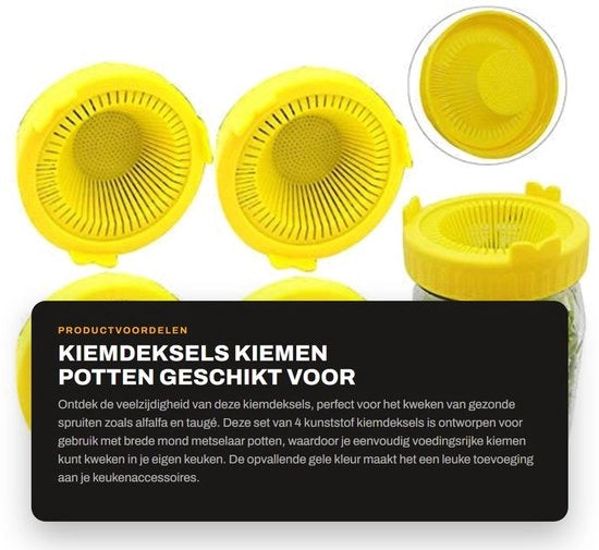 Kit di sementi 4 pezzi - Plastica - Per serra - Semi verdura - Semi salutari - Diametro 86 mm - BPA libero