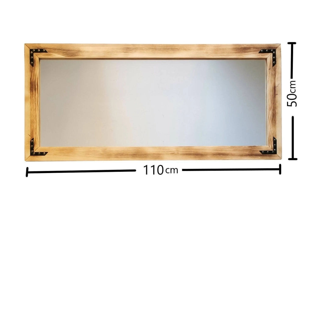 Verzuolo, Specchio Forma Rettangolare, 3x50h cm Marrone Noce