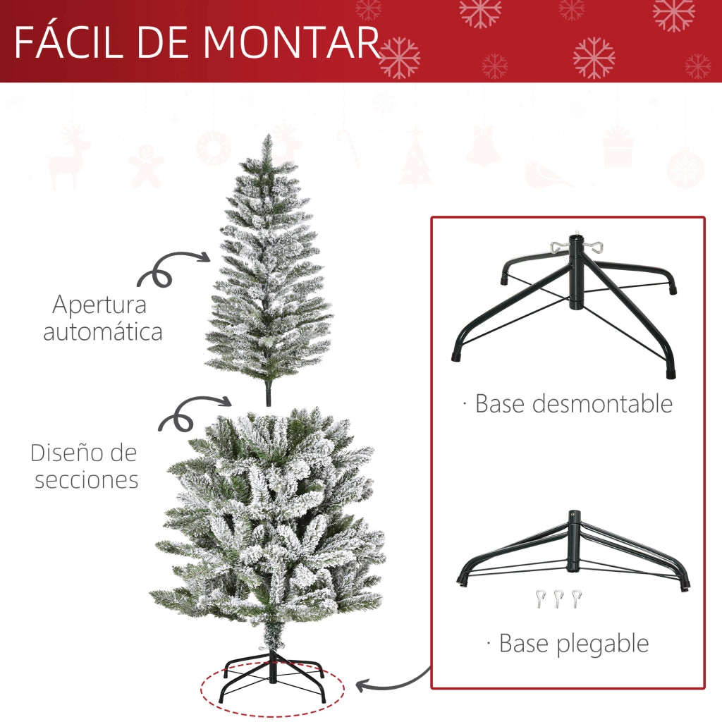 Albero di Natale Artificiale ¨C Minimal ¨C Verde e Bianco 60x180 cm