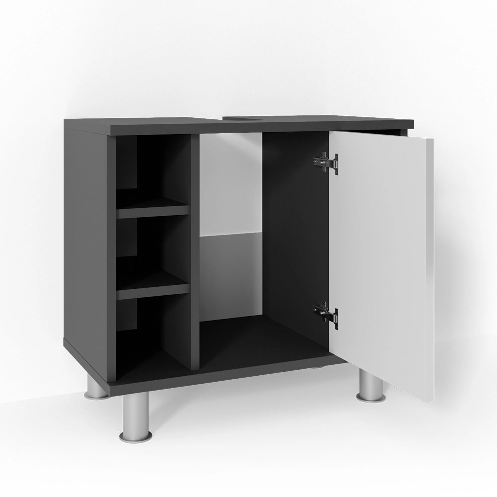 Mobile sottolavabo per bagno Fynn Antracite/Bianco 60 x 54 cm Vicco