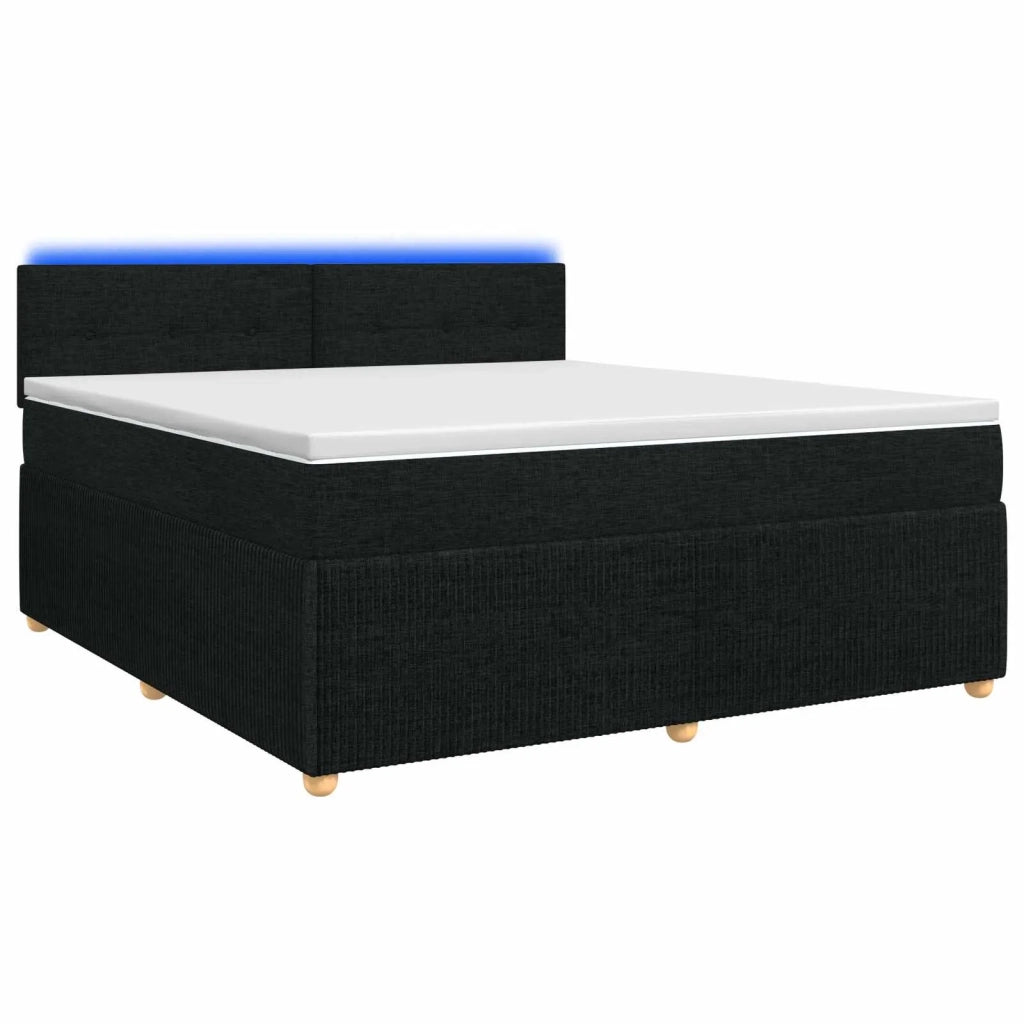 Letto box spring con materasso Nero 180 x 200 cm Tessuto 3452990
