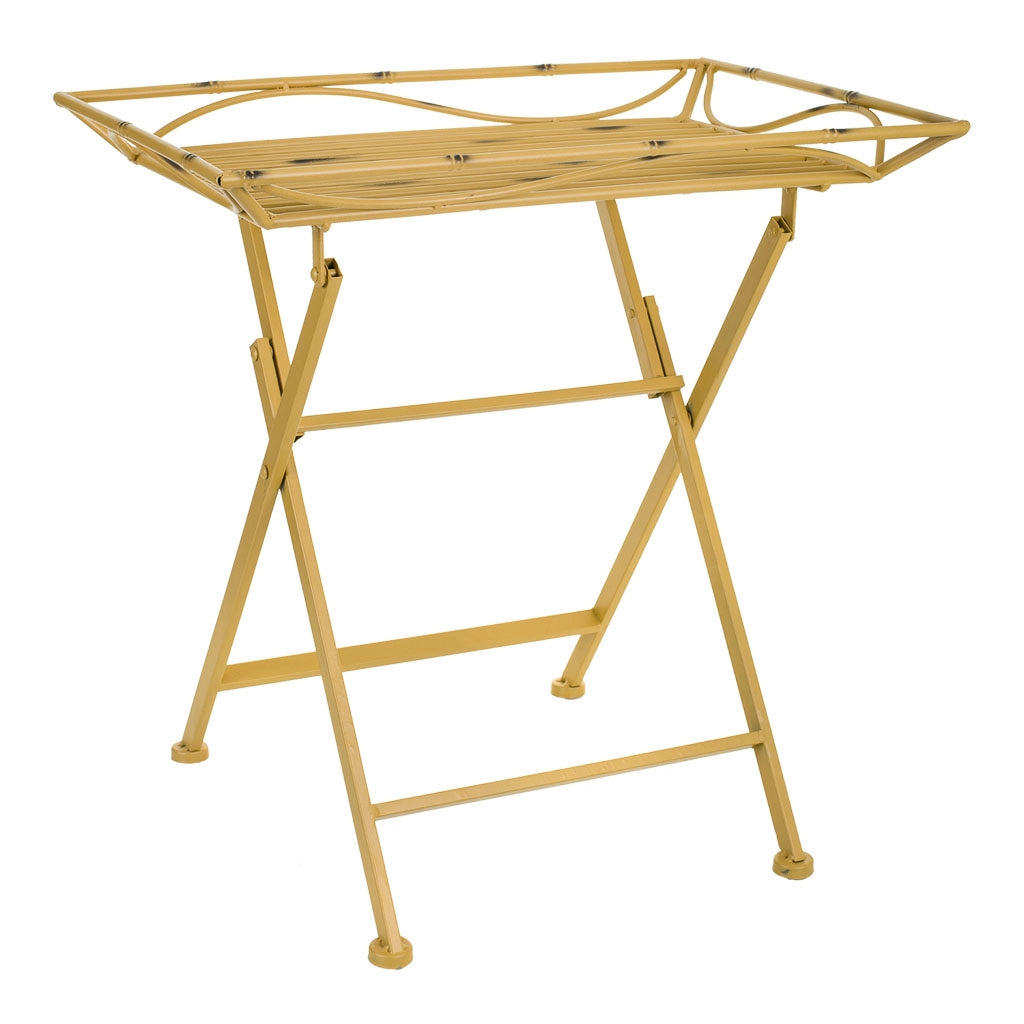Tavolino in metallo giallo 60x40x58h