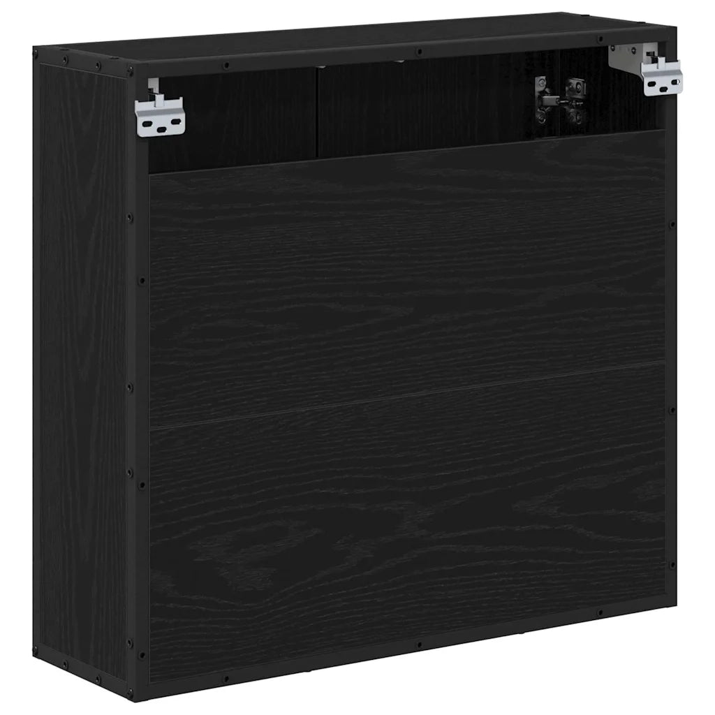 Scaffale da parete con lo scaffale Rovere Nero 65 x 20 x 60 cm 883610
