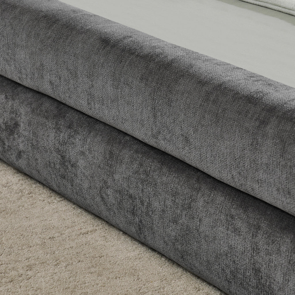 Letto singolo 90x200 cm in ciniglia; Dark Gray