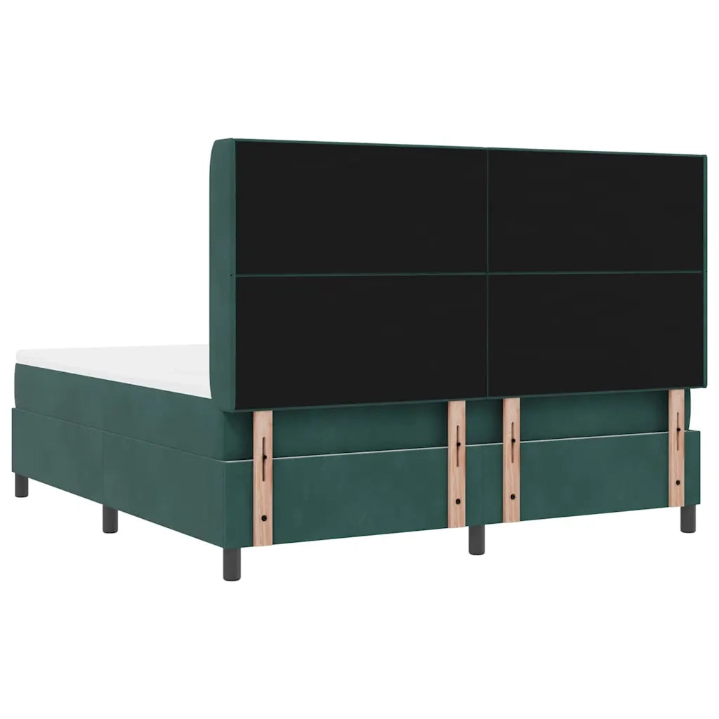 Letto a molle con strisce LED Verde Scuro 180 x 200 cm Velluto 3343883