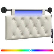 Testiera | Testata sospesa Con luce LED Crema Velluto